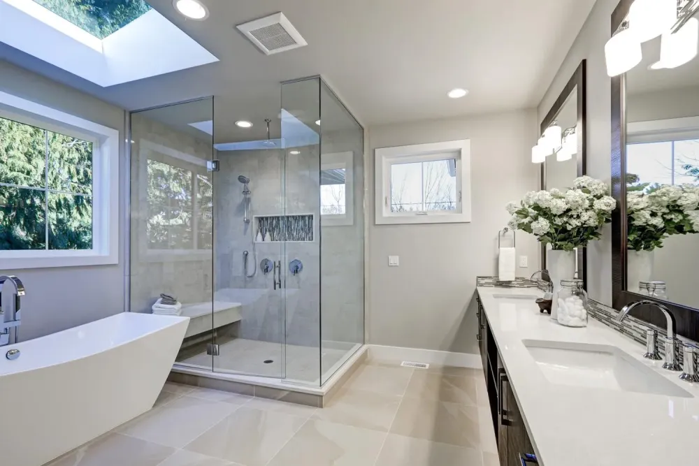 Salle de bain contemporaine près de Capdenac